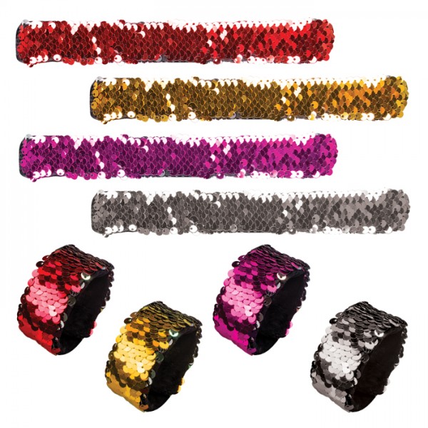 WP1456 Reversible Sequin Slap Bracelet 12 pk 27832